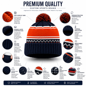 Fabricante de Gorros de Punto Personalizados al por Mayor, Gorros de Invierno de Marca Privada con Pompón y Borde Plegado - Product Image 4