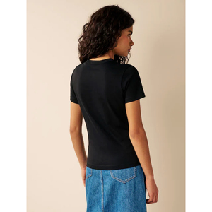 Unisex <b>Navy</b> Blue Crew Neck <b>Fleece</b> T-Shirt Short Sleeve Regular Fit Casual Solid 100% Cotton Breathable Eco-Friendly Anti-UV - Product Image 2