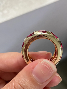 Bague en diamant exquise, bague en rubis taille cœur, or 14 carats, bijoux romantiques de mariage pour femmes - Product Image 5