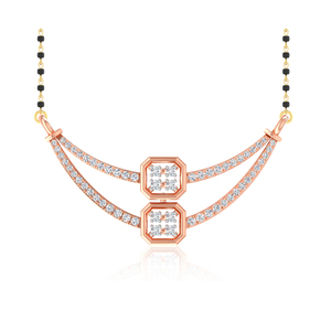 Elegant <b>Rose</b> Gold Plated 9K Yellow Gold Necklace <b>Black</b> Beaded Chain Floral Pendant Lab Grown Natural Diamond Women's Classic - Product Image 1