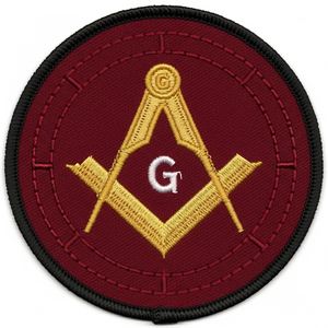 Patch brodé thermocollant rond Or Maître Maçon, Insigne de Regalia Maçonnique pour Vêtements, Veste, Applique DIY, Cadeau Personnalisé - Product Image 2