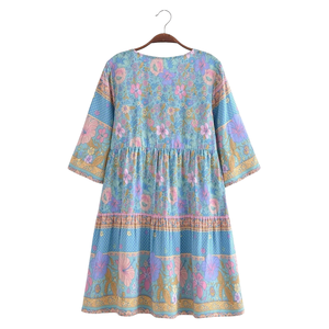 Mini vestido estampado para mujer, vestido informal de moda de verano - Product Image 1