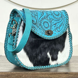 Bolso Bandolera de Cuero Vacuno Hecho a Mano con Diseño Floral, Estilo Boho Vintage, Perfecto para Mujer, Expo Marzo 2026 - Product Image 4