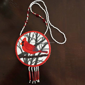 Collar de abalorios americano de alta calidad hecho a mano, medallón de estilo rueda de medicina nativa, cuentas de semillas de colibrí, moda étnica - Product Image 3