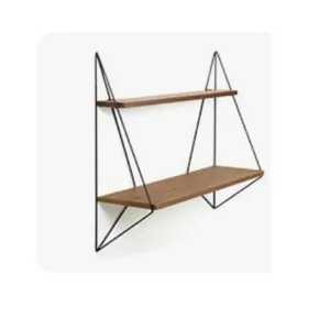 Single Tier Wooden <b>Corner</b> Floating Shelf Set Wall Mounted L Shaped Storage Display Shelves Heavy Duty Metal <b>Bracket</b> Plant - Product Image 2