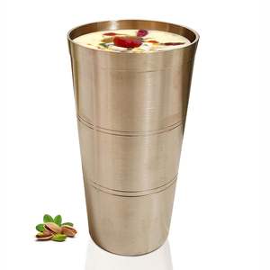 Vaisselle en verre Bronze/Kansa Pure Source India pour Lassi, lait et eau, robuste et durable - Product Image 5