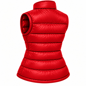 Chaleco Acolchado con Cuello Alto Naranja Personalizado al por Mayor, Ropa de Abrigo Térmica de Invierno, Ligero, Transpirable y Resistente al Agua para Mujer - Product Image 4