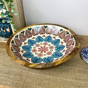 Tazón de madera hecho a mano con acabado esmaltado para servir en el hogar, cocina, restaurante, mesa de comedor, refrigerios, frutas. - Product Image 6
