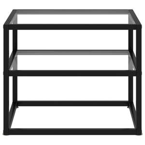 Table console avec plateau en verre trempé noir transparent et structure en acier thermolaqué - Product Image 2