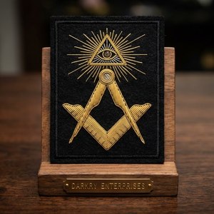 Custom Masonic Regalia Bullion Wire Hand Embroidery Patch Square Compass <b>Torch</b> Emblem Handmade Masonic Lodge Blazer Badge Patch - Product Image 4