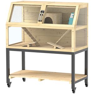 Gabbia per criceti di medie dimensioni su ruote con ripiano portaoggetti, altalene, borraccia, casetta e rampe per criceti nani, gerbilli, criceti siriani e topi da allevamento - Product Image 1