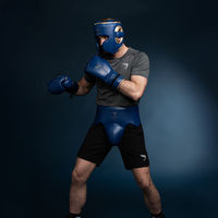 Protège-entrejambe Fly Boxing en cuir véritable de qualité supérieure, protection abdominale unisexe, à lacets, taille élastique, pour la boxe, le Muay Thai et l'entraînement MMA