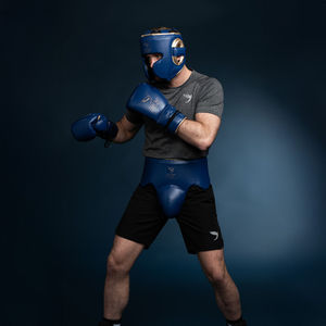 อุปกรณ์ป้องกันอวัยวะเพศชาย Fly Boxing รุ่นพรีเมียม ทำจากหนังแท้ ป้องกันหน้าท้องสำหรับผู้ชาย แบบผูกเชือก ยืดหยุ่นได้ สำหรับการฝึกซ้อมมวยไทย MMA - Product Image 6
