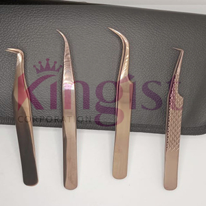 Ensemble de pinces à épiler professionnelles pour extensions de cils, antidérapantes, prise parfaite, pointes lisses, en acier inoxydable, anti-magnétiques - Product Image 3