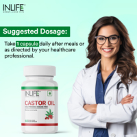 Aceite de Ricino 500mg en Cápsulas Blandas Vegetarianas Líquidas, 60 Unidades, Certificado GMP para Adultos, Prensado en Frío, Sin Hexano, Suplemento Herbal