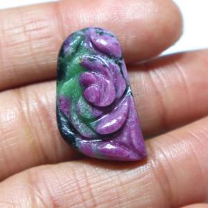 Cabujón de Zoisita Rubí Natural Tallado, Gema de Rubí Tallada a Mano, Piedra Suelta Lisa, Proveedor Mayorista para Joyería - Product Image 2