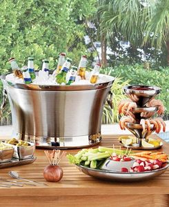 <b>Serving</b> bucket stylish metal drink tub upscale entertaining bucket professional grade ice bucket large <b>serving</b> tub - Product Image 6