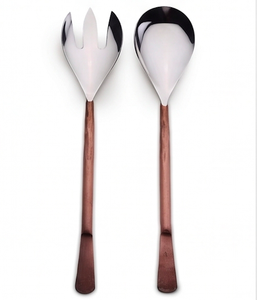 <b>Salad</b> Servers Set Stainless Steel Mirror Finish Rose Gold Handles <b>Salad</b> <b>Tools</b> for Events Catering Restaurants Handcrafted - Product Image 1