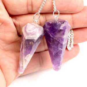 Péndulo de Cristal de Amatista Tallado y Pulido, Herramienta de Sanación Metafísica de la Nueva Era, Cuarzo Grabado con Amor, Feng Shui, Gema Natural para el Hogar - Product Image 6