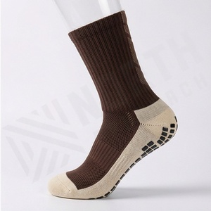 <b>Brown</b> Crew <b>Socks</b> Solid Knitted Breathable Regular Fit Adult Casual Wear - Product Image 3