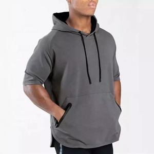 Wholesale customize unisex men hoodie plus size Cotton men pullover street wear high quality <b>short</b> <b>sleeve</b> men's <b>hoodies</b> - Product Image 2