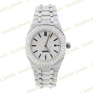 Luxury Wear Pass Diamond Tester Auto Fecha Movimiento automático D VVS Totalmente helado Moissanite Diamond Hip Hop Reloj para hombres - Product Image 1