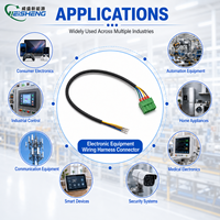 Terminal Blok Sekrup Pluggable Pitch 5.08mm 2-8 Pin PVC Perakitan Kabel Harness Elektronik Tembaga Berlapis Timah UL1007 20AWG
