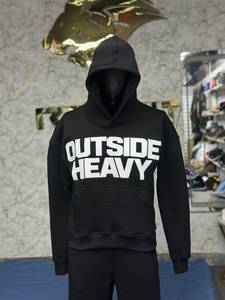 Sudadera con Capucha Negra para Hombre, Estilo Casual, Corte Regular, Algodón French Terry, Diseño con Logotipo Frontal, para Otoño - Product Image 1