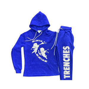 Nouveaux survêtements imprimés en relief confortables, design tendance, 100% coton - Product Image 4