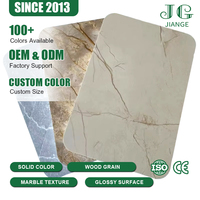 Tablero de Espuma de PVC Jianguan, Tablero de PVC Celuka con Diseño de Mármol Beige Claro Personalizado, Decoración de Gabinetes, OEM ODM, Tablero de Espuma con Tamaño Personalizable