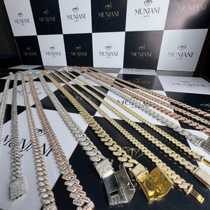 Collier Chaîne Cubaine Hip Hop Tendance Certifié IGI avec Diamants Taille Baguette pour Homme, Plaqué Or, Chaînes Fines, Cadeau - Product Image 4