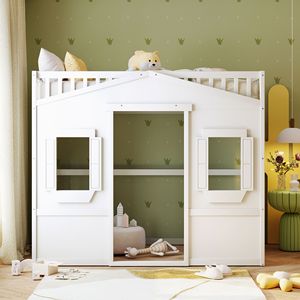 Letto a soppalco bianco singolo con scaletta per camerette dei bambini - Product Image 2