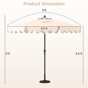 Ombrellone da Patio da 2,7 Metri con Manovella e Pulsante di Inclinazione, Accessorio Durevole per Arredamento Esterno - Product Image 5