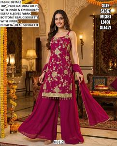 Ensemble Kurta/Kurti Traditionnel pour Femme en Crêpe et Georgette Mauve Meher Bandhani, Longueur au Sol, Séchage Rapide, Idéal pour les Fêtes, Toutes Saisons - Product Image 1