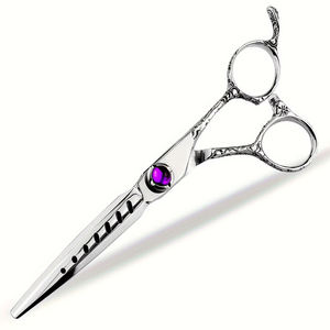 Ciseaux de coiffure de qualité supérieure, nouveaux, 6.0, couleur argentée violette, légers et tranchants, coupe lisse, durables, ciseaux de barbier - Product Image 1