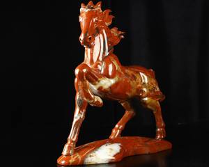 Escultura de Caballo de Cristal Tallada a Mano de Jaspe Rojo de 10.2 Pulgadas, Figura de Piedra Curativa Natural, Decoración para el Hogar, Regalo de Feng Shui - Product Image 5