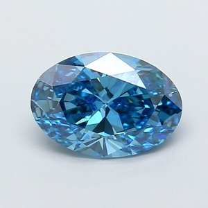 Diamant ovale bleu vif fantaisie de 2,01 carats, cultivé en laboratoire, certifié IGI, qualité VVS2, polissage excellent, pierre synthétique CVD pour la création de bagues de luxe - Product Image 1