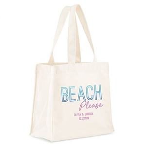 Bolsa de playa con logotipo personalizado, bolso de compras de algodón de color, ecológico, personalizado - Product Image 1