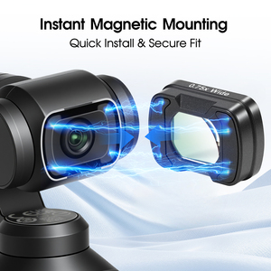 0.75X 108 Groothoeklens voor OSMO Pocket <span class=keywords><strong>3</strong></span> & Pocket 4 Meerlaagse Optiek Geanodiseerd Aluminium Zwart <span class=keywords><strong>3</strong></span> Groepen <span class=keywords><strong>2</strong></span> Elementen - Product Image 4