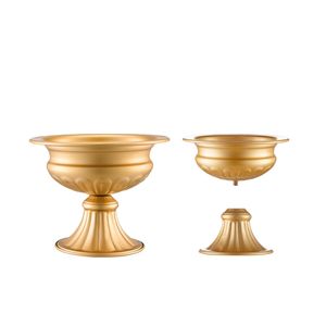 Set di 10 Vasi Metallici Dorati Alti 16cm/6,3FT per Composizioni Floreali, Supporto Espositivo per Tavoli da Festa e Centrotavola Matrimoniali - Product Image 4