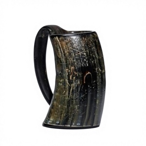 Tasse en corne de bœuf 100% naturelle, style américain personnalisé, réutilisable, durable, légère, pour vin, bière, camping, passe au lave-vaisselle, écologique - Product Image 5