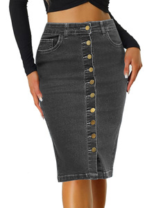 Summer Denim Skirt for Women Sexy Denim Skirt with Women's Middle Skirts - Product Image 1