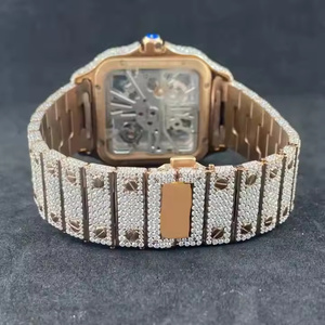 นาฬิกาข้อมือผู้ชายแฟชั่นพรีเมียมประดับเพชรโมอิสซาไนต์และควอตซ์ ดีไซน์หรูหราเรียบง่าย - Product Image 4