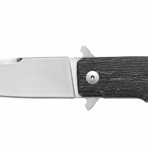 Couteaux pliants à motif grain de bois noir avec lame satinée à pointe tombante, ouverture par flipper et trou pour cordon, pour le transport quotidien - Product Image 2