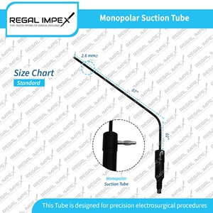 Regal Impex – Tube d'aspiration Frazier pour cautérisation électrique nasale monopolaire ORL, pointes argentées 2,6 mm 20 cm, kit d'instruments de qualité chirurgicale - Product Image 3