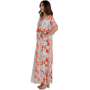 Vestido Largo Maxi con Estampado Floral para Mujer, Ropa de Vacaciones - Product Image 1