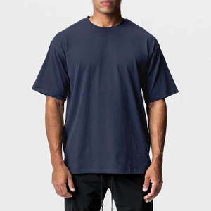 T-shirt Homme Oversize Uni à Manches Courtes Col Rond Décontracté 100% Coton Jersey Coupe Classique Longueur Standard Style Teint Uni - Product Image 4