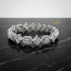 Bracelet tennis en argent 925 avec diamants de laboratoire ronds, classique, élégant, luxueux, bijoux fins pour femmes, cadeau scintillant pour mariage ou fête - Product Image 1