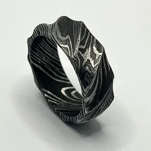 Hot Selling Handmade Damascus Steel <b>Ring</b> for Men Women Wedding Band Fashion Party <b>Ring</b> Custom Latest Design OEM Supplier - Product Image 1