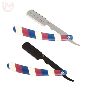 Maquinilla de afeitar manual de acero inoxidable con mango de plástico y una sola cuchilla para barbería y afeitado facial - Product Image 4